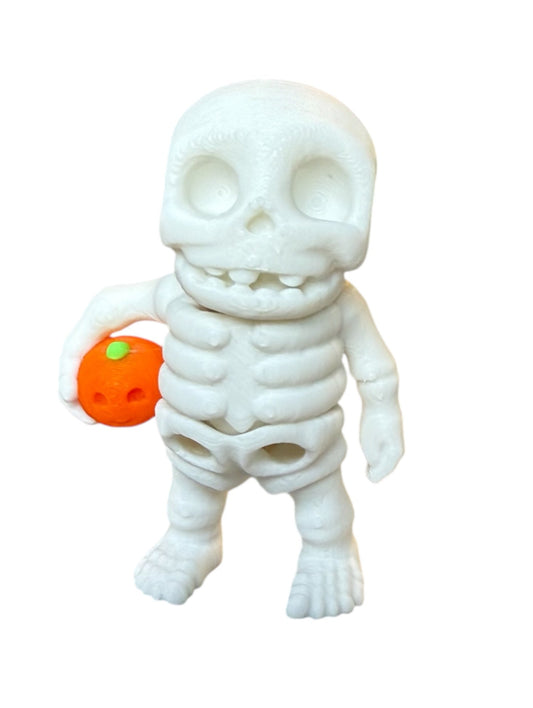 Skeleton Holding Pumpkin